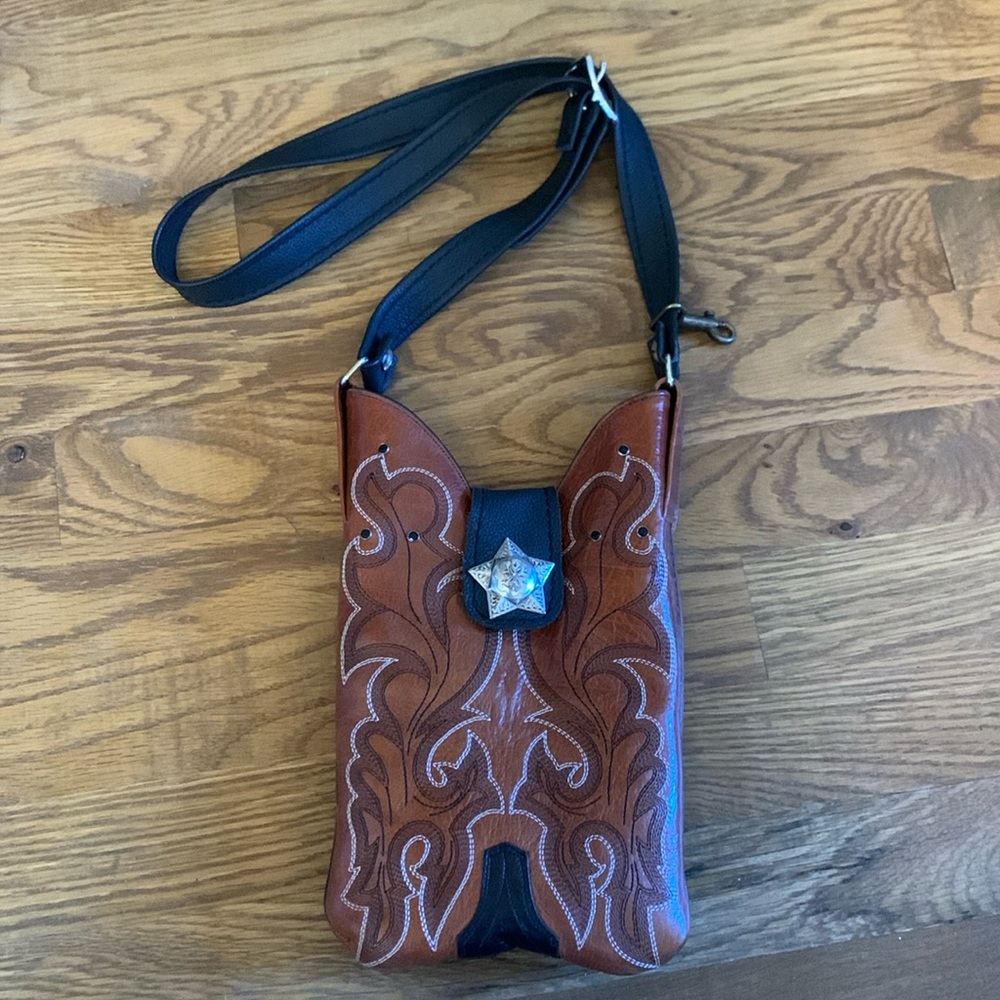 Vintage Cowboy Boot Handmade Purse Crossbody Western Cowgirl Rodeo Attire